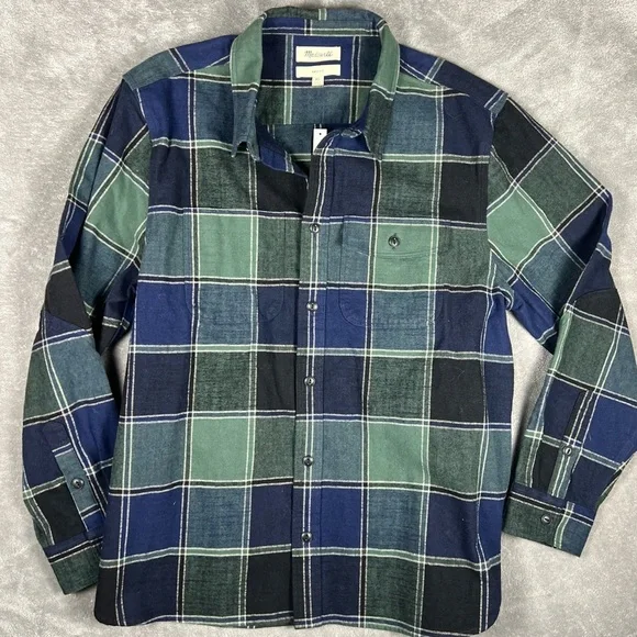 Madewell Flannel Mens XL Plaid Work Shirt Heavyweight Easy Fit Farmer Outdoors - Picture 3 of 11